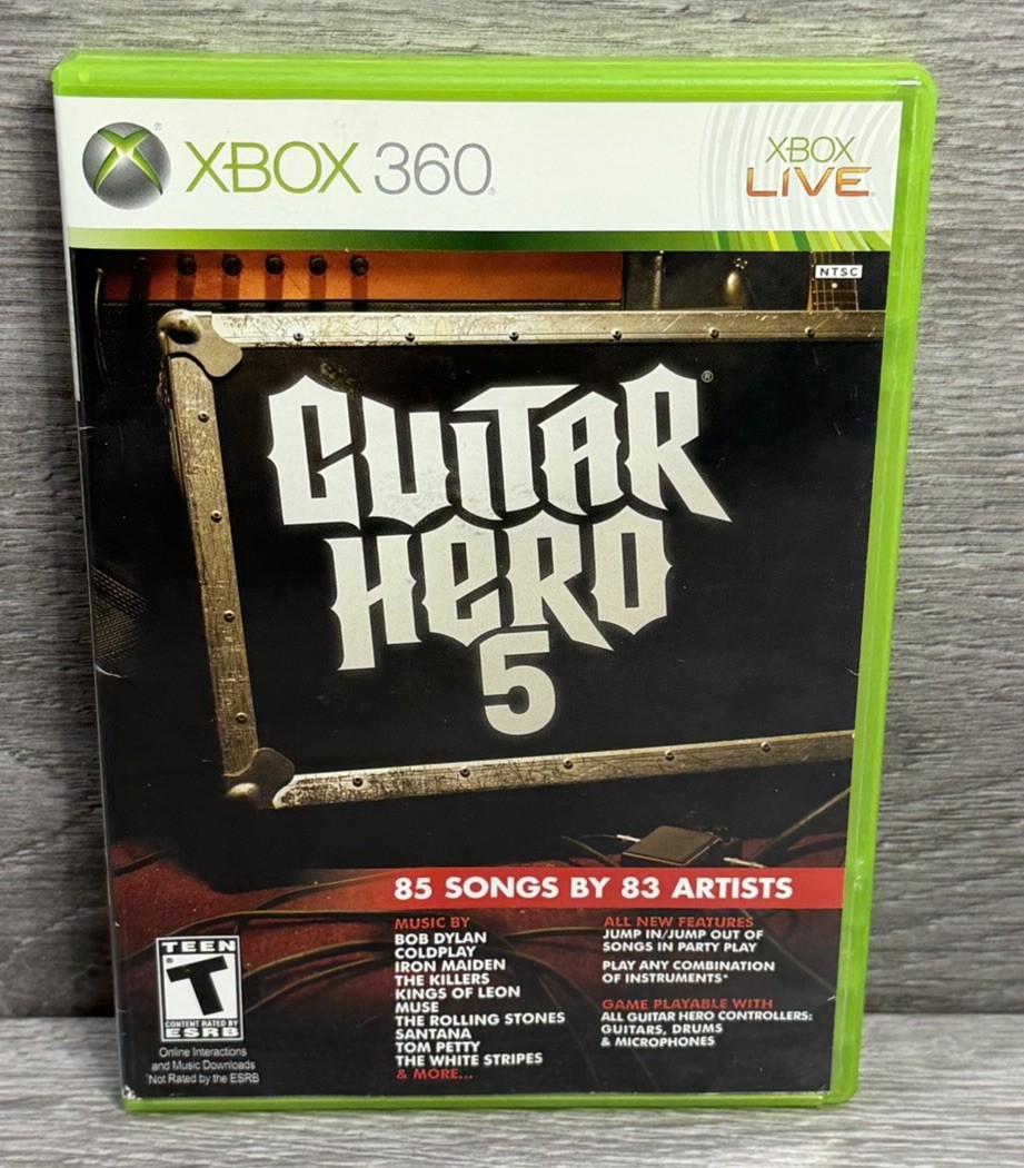 Mint💿! Guitar Hero 5 VG Refurb + 1yr Warranty NO MANUAL Xbox 360