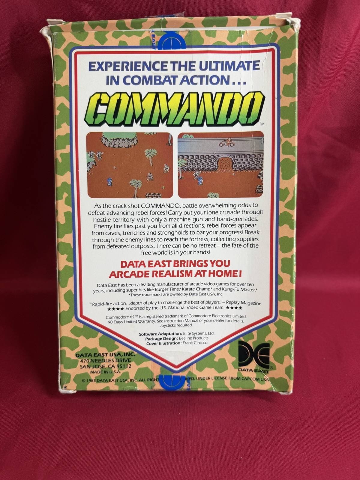 Commando Data East Apple II 2 Floppy Disk 5.25 DOS Game! released on NES Arcade