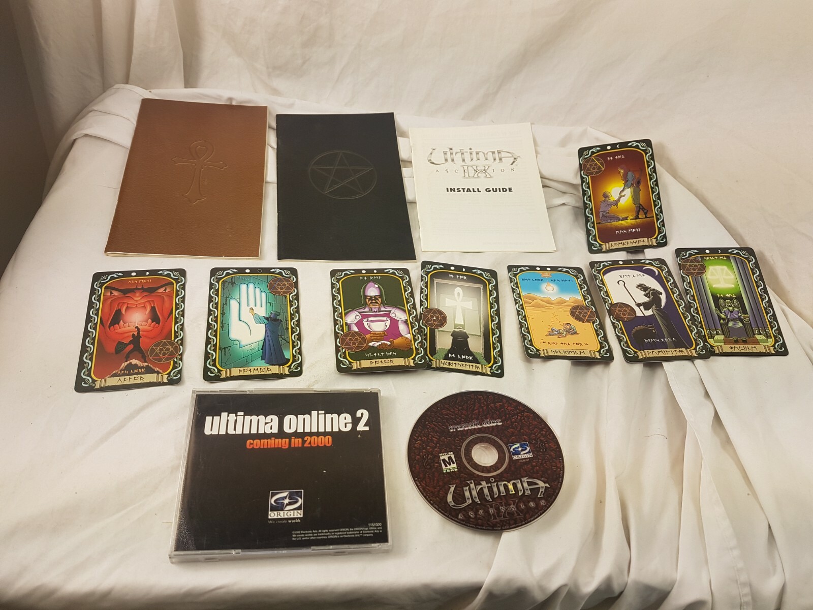ULTIMA ASCENSION IX 9 INSTALL DISC WITH MANUALS ORIGIN PC CDROM MINT CARDS 1999