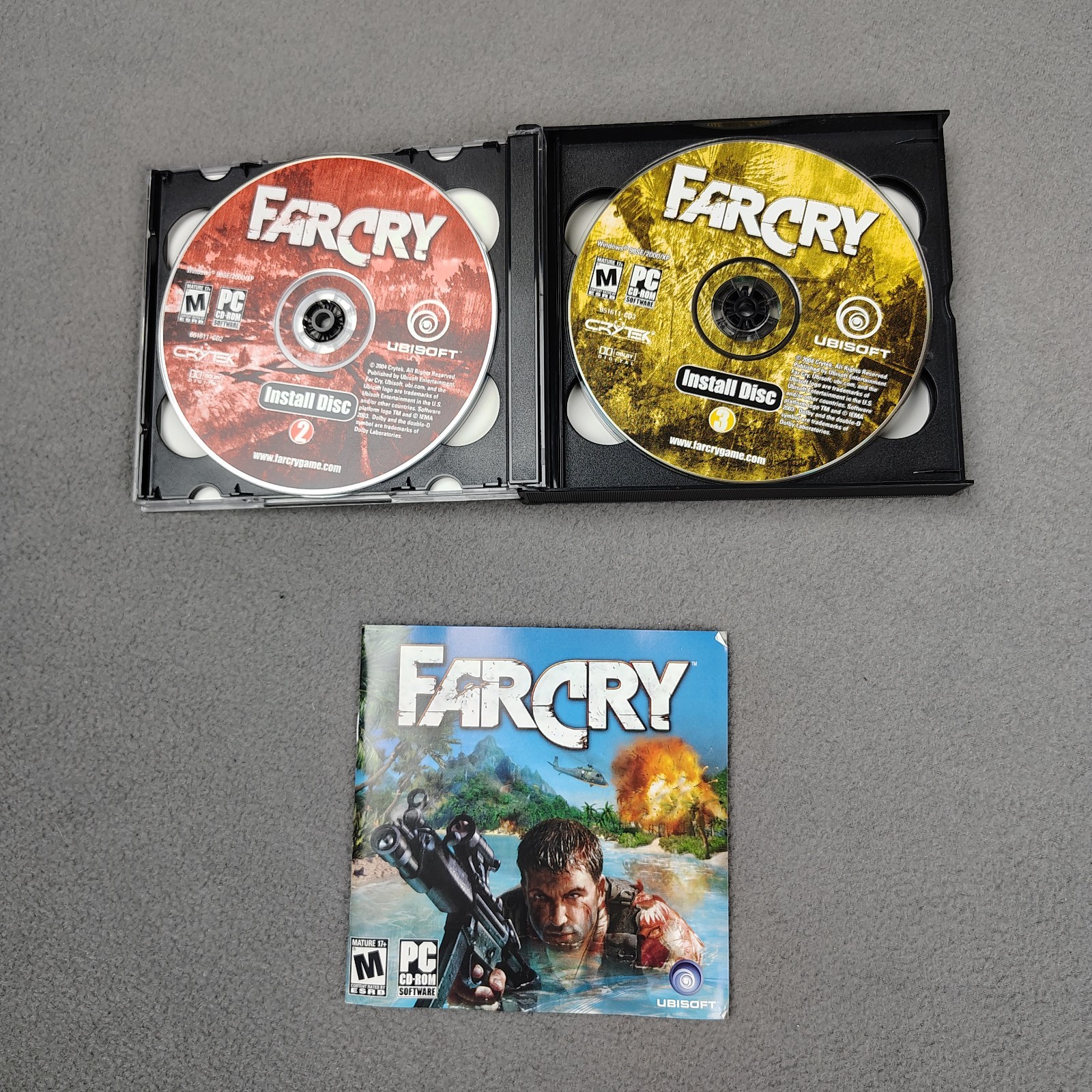Far Cry 1 Ubisoft PC Game CD-ROM Set 5 Disc (2004) Vintage Gaming Mature Shooter