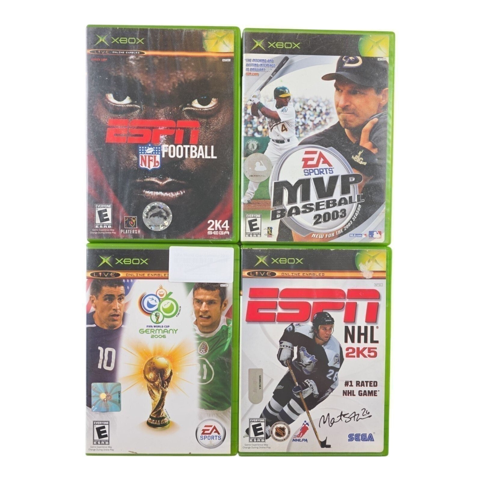 NFL Football, MVP Baseball 2003, NHL 2K5, FIFA World Cup Germany 2006 Game Lot 4