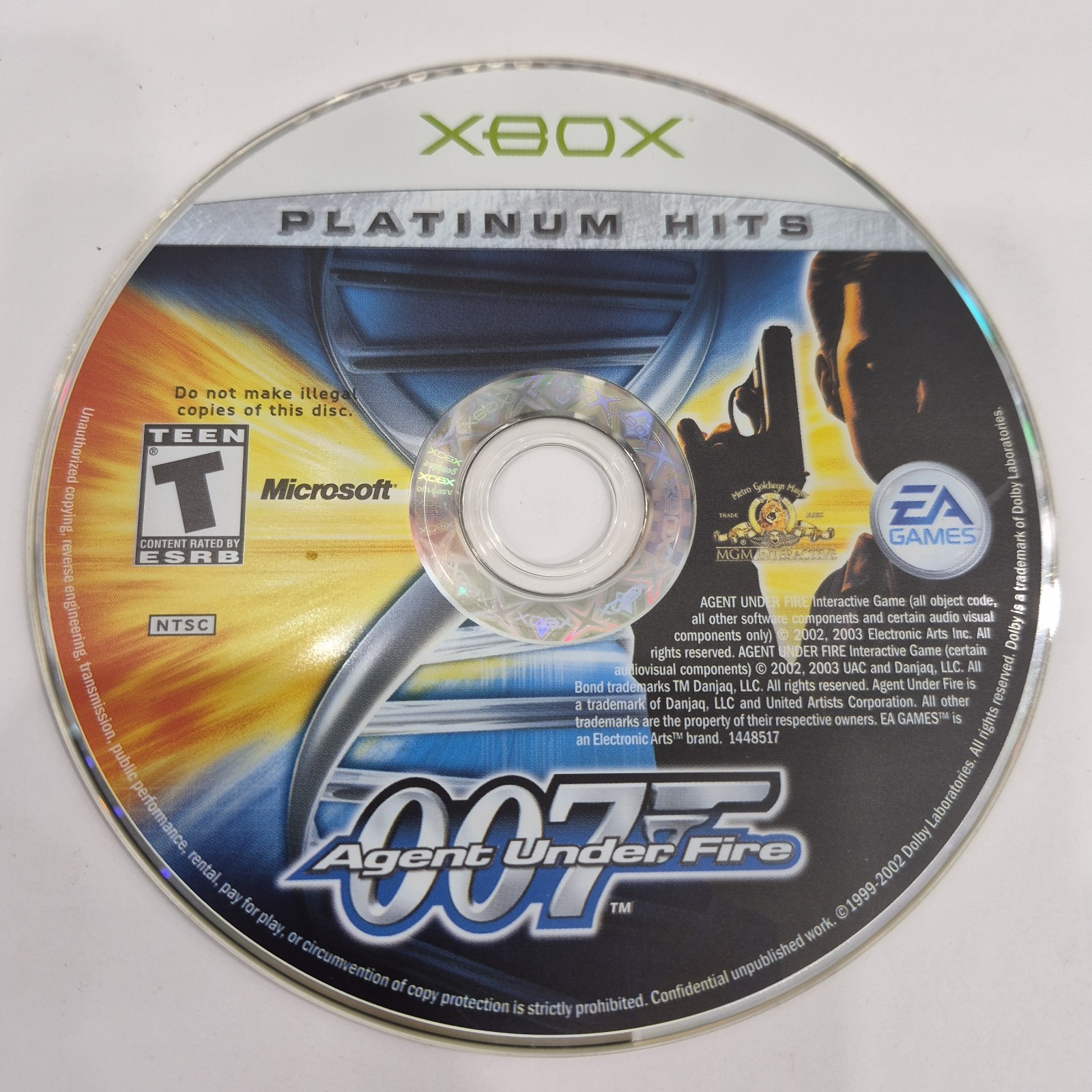 James Bond 007 in Agent Under Fire (Microsoft Xbox, 2002) With Manual