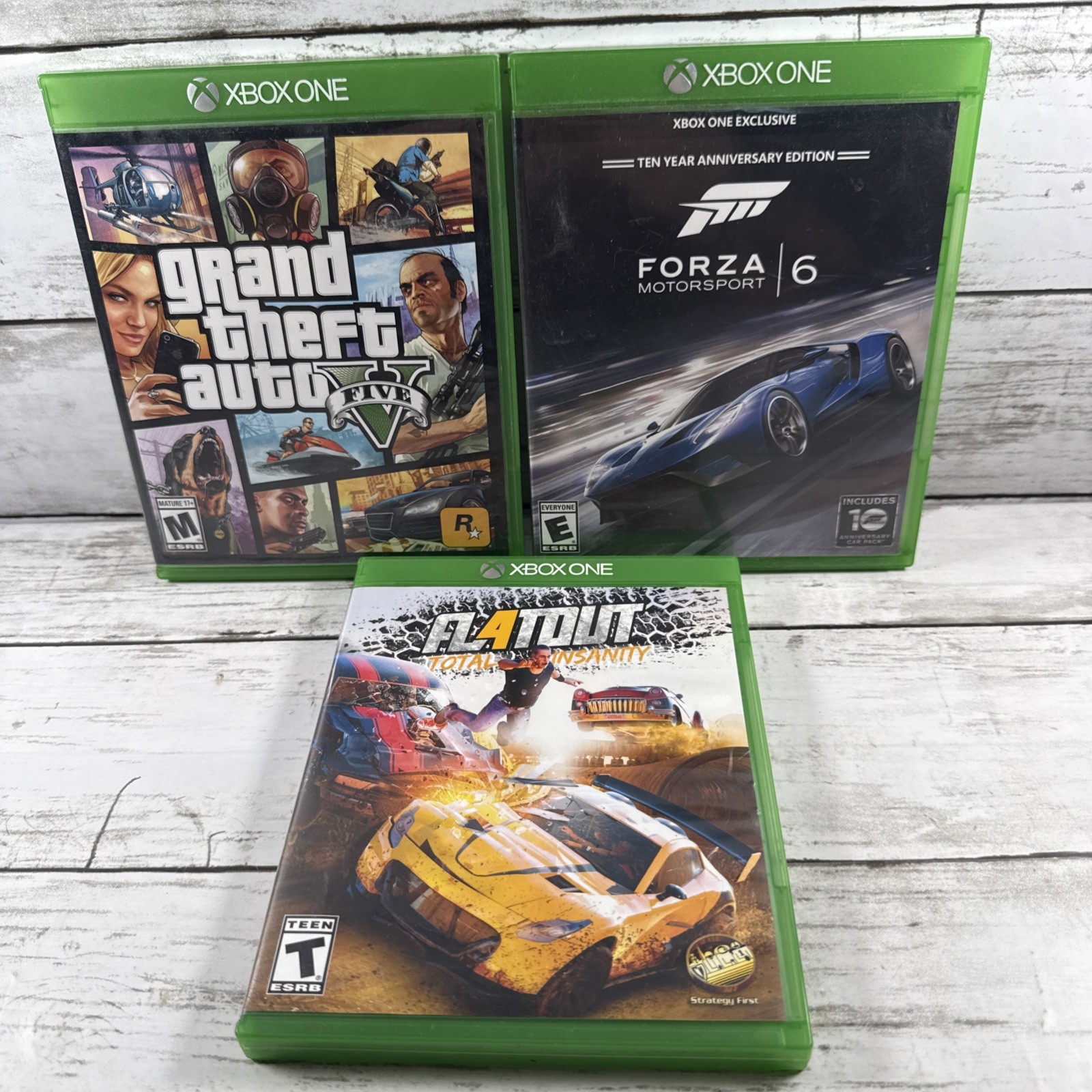 Xbox One GTA V Forza Motorsport 6 FlatOut 4 Racing Action Lot