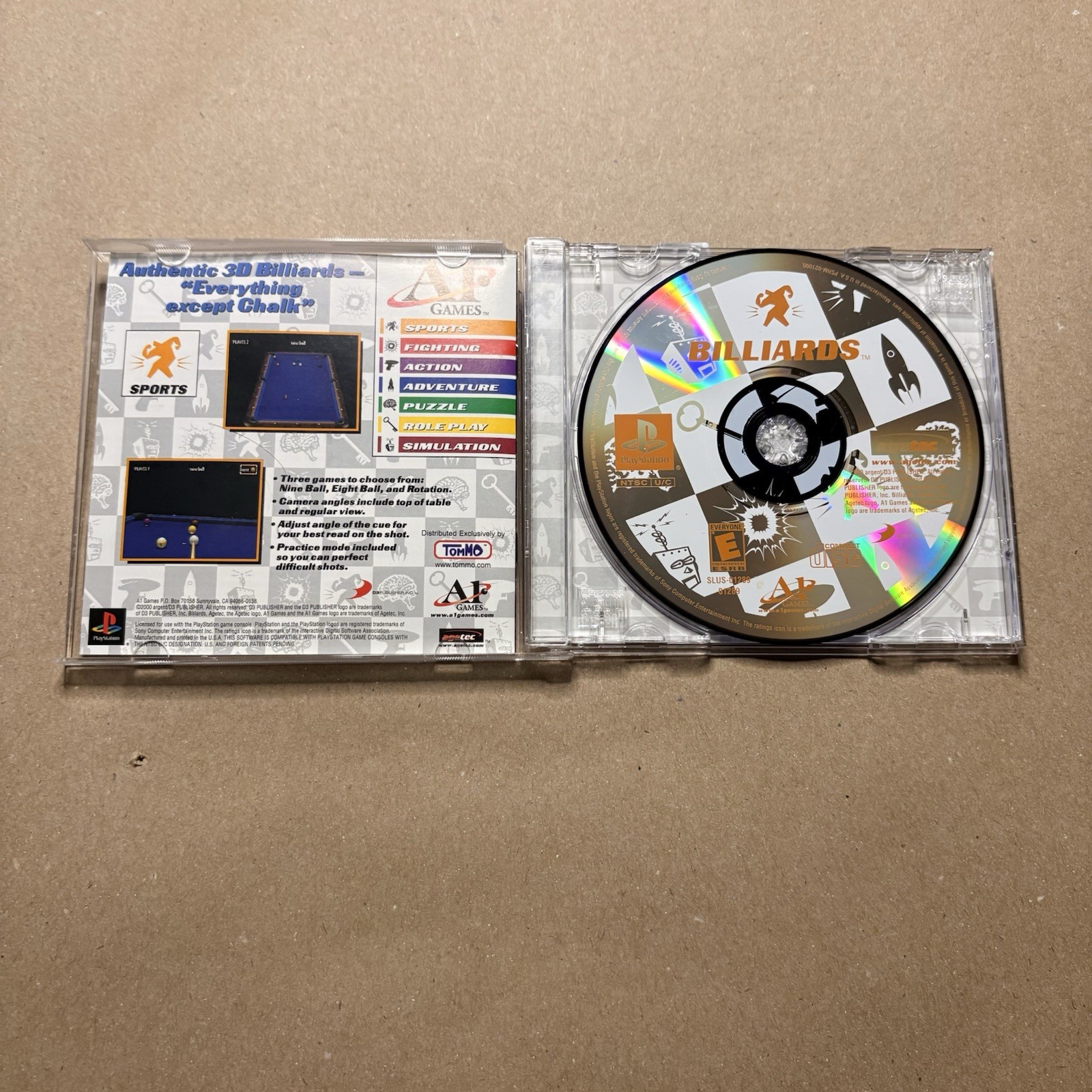 Billiards (Sony PlayStation 1, 2001) Complete