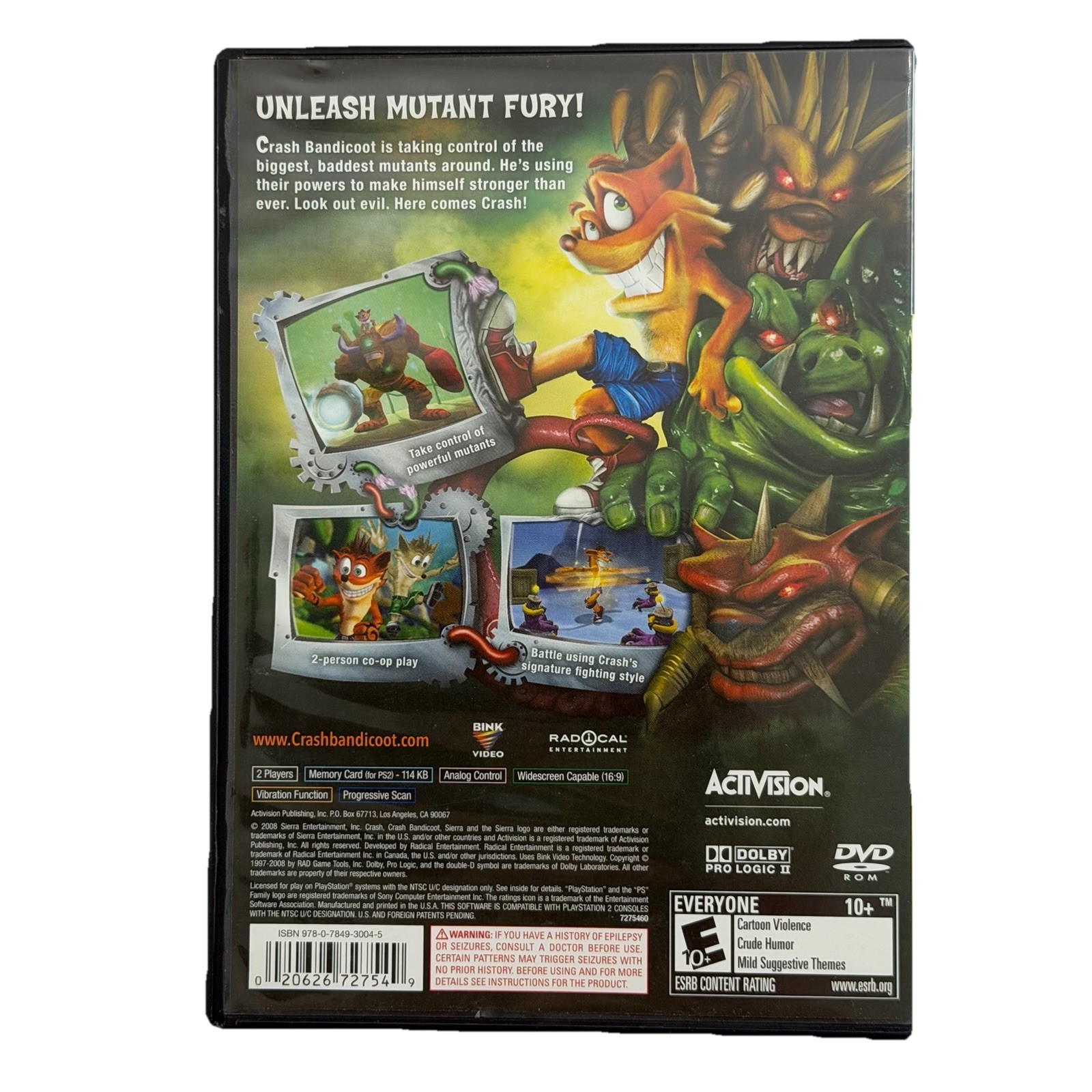 Crash: Mind Over Mutant (Sony PlayStation 2, 2008) PS2 Complete CIB Tested