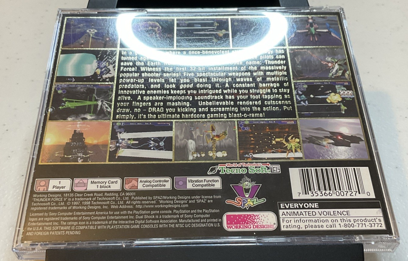 Thunder Force V: Perfect System (Sony PlayStation 1, 1998) Complete!