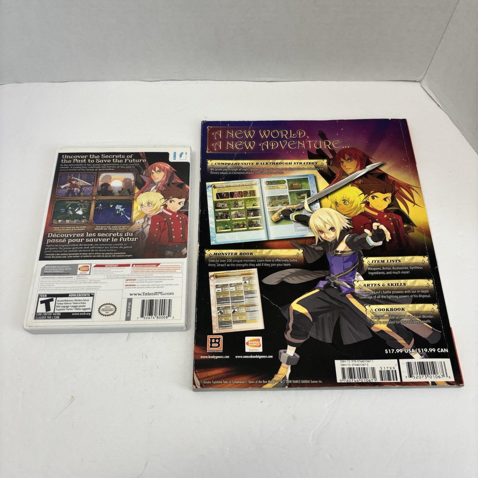 Tales of Symphonia Dawn of the New World Nintendo Wii Complete w/ Strategy Guide