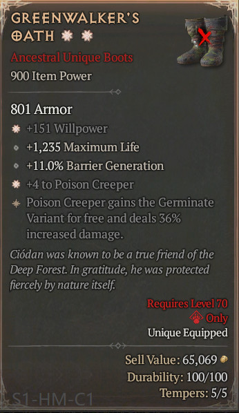 🔥 Diablo 4 Season 14 🔥Greenwalker’s Oath 1 / 4 GA