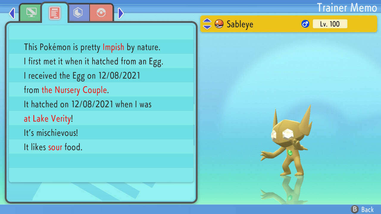 Shiny Sableye 6IVs Pokemon BDSP