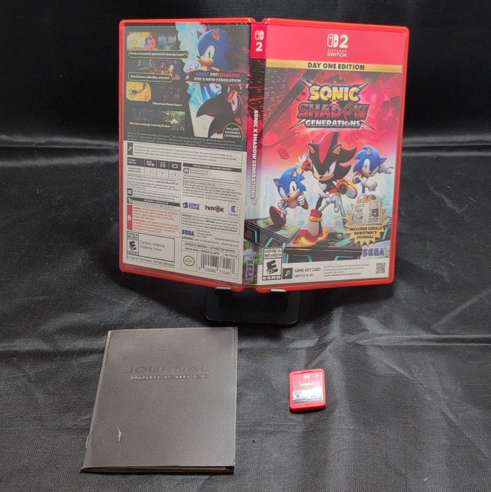 SEGA Sonic X Shadow Generations Day One Game-Key Card Switch 2 journal With book
