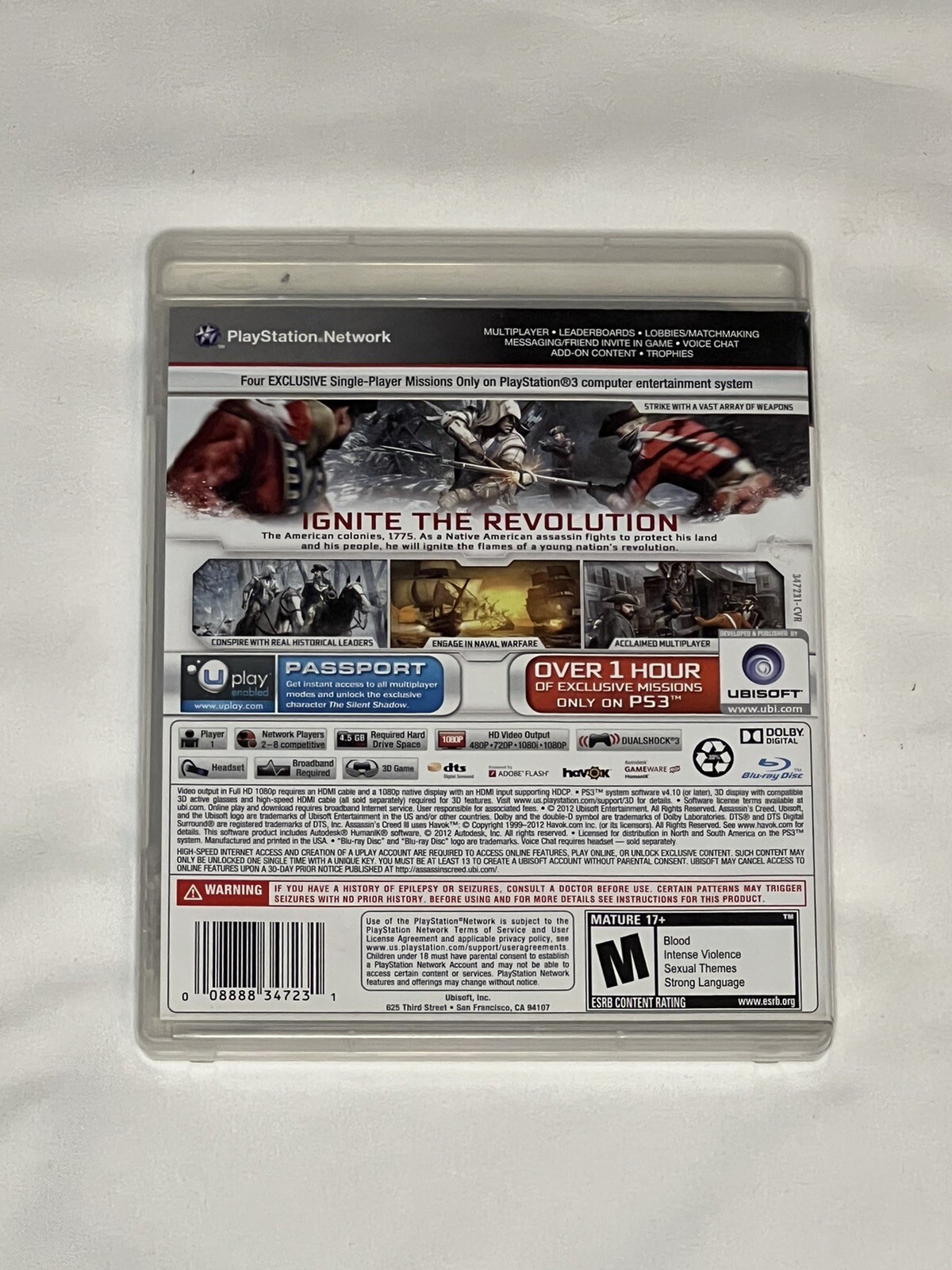 Assassin’s Creed III (Sony PlayStation 3, 2012) – Complete w/ Manual