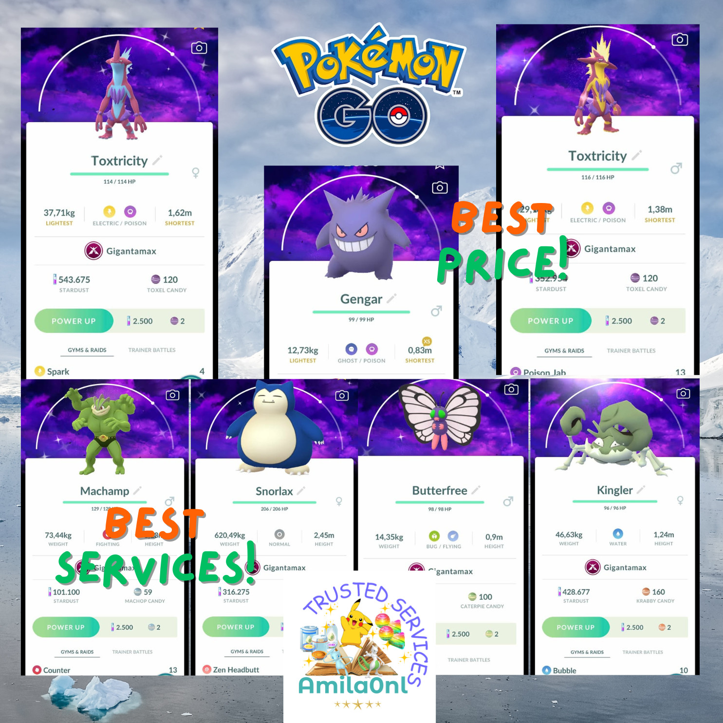 Pokémon Shiny gigantamax Dark Skies Background Max Final – Trade 20k or PTC