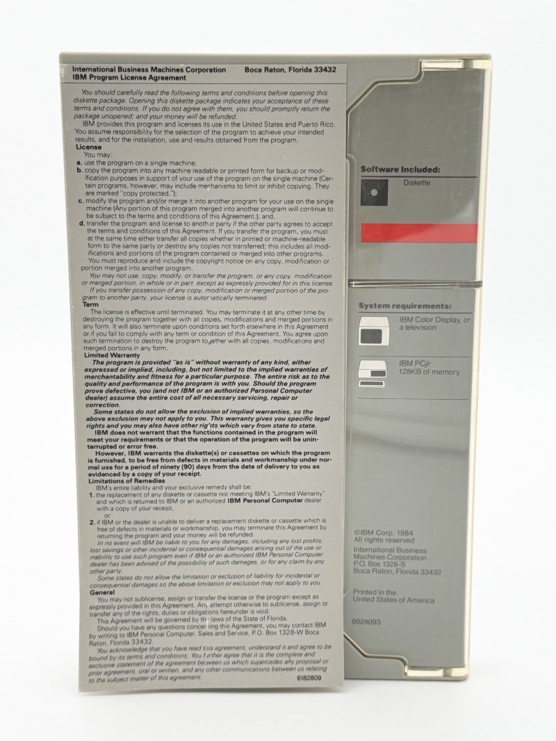 VERSION 1.00 Of 1984 IBM PC Jr Kings Quest w/Manual, Case & OG 5.25 Floppy Disk