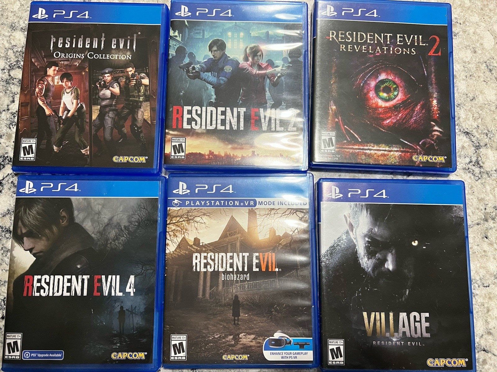 Lot Of Six Resident Evil PS4 Games – Adult Owned Lightly Used