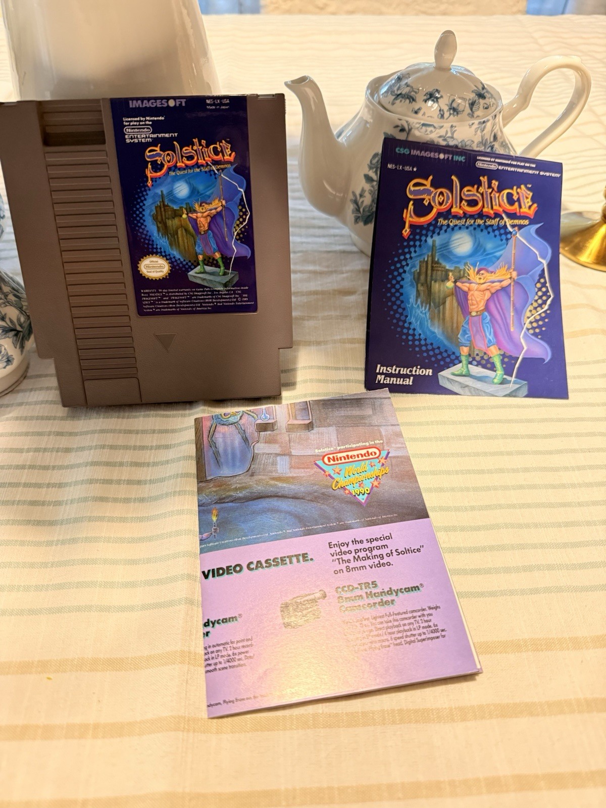 Solstice: The Quest for the Staff of Demnos NES CSG Imagesoft Inc w/ Manual 1990