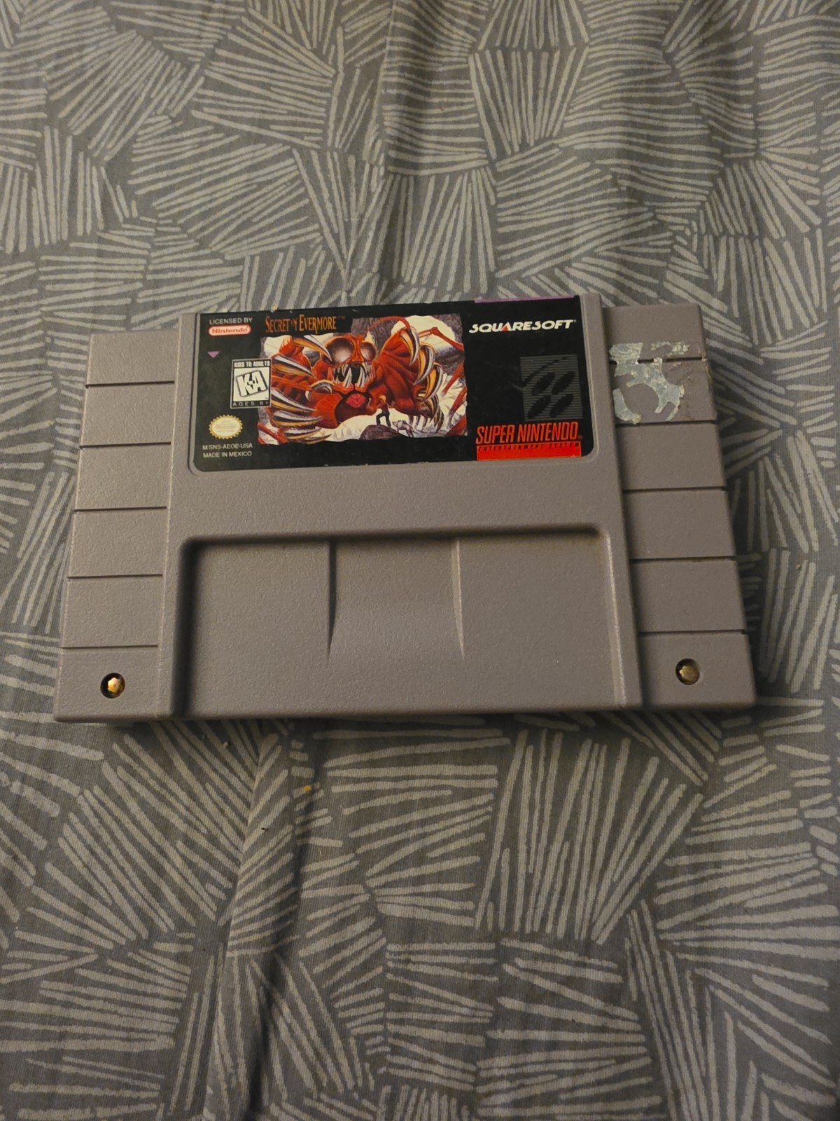 Squaresoft Secret of Evermore Super Nintendo, NTSC-U/C, K-A Kids to Adults
