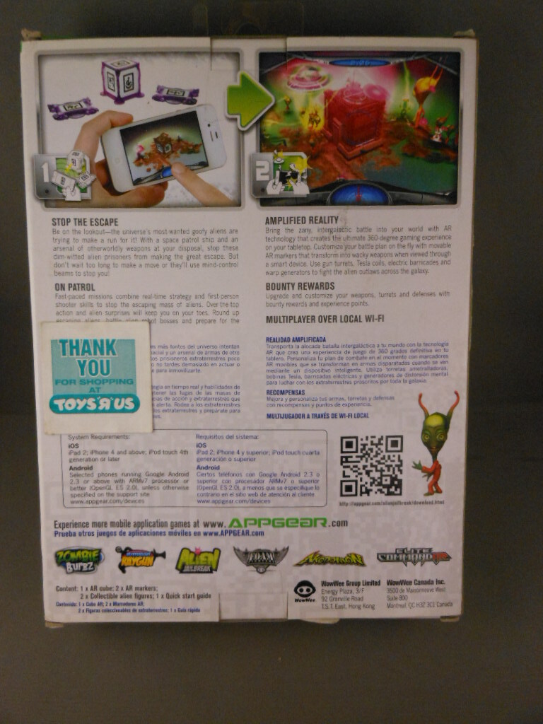 New WowWee Alien Jailbreak Handheld Software iOS Android Video Game & Figures