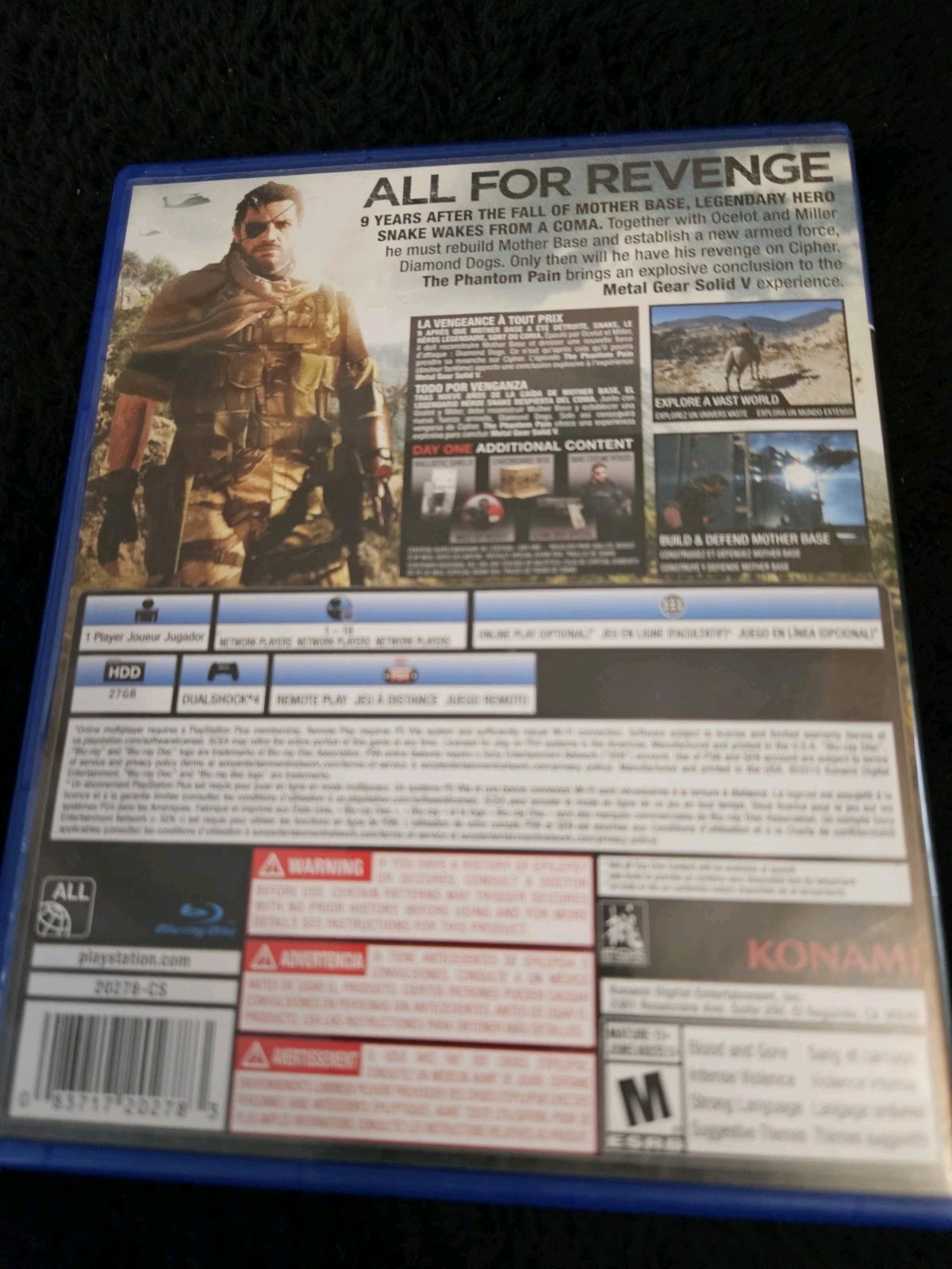 Metal Gear Solid V: The Phantom Pain – Sony PS 4 -CIB -NO Scratches -NM- Tested