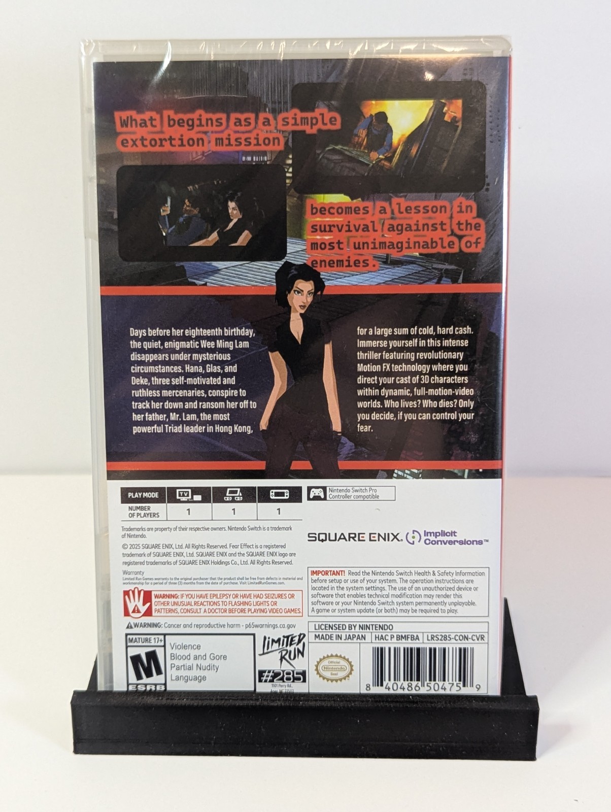 Fear Effect – Nintendo Switch – Limited Run 10 Year #285 LRS285-CON-CVR