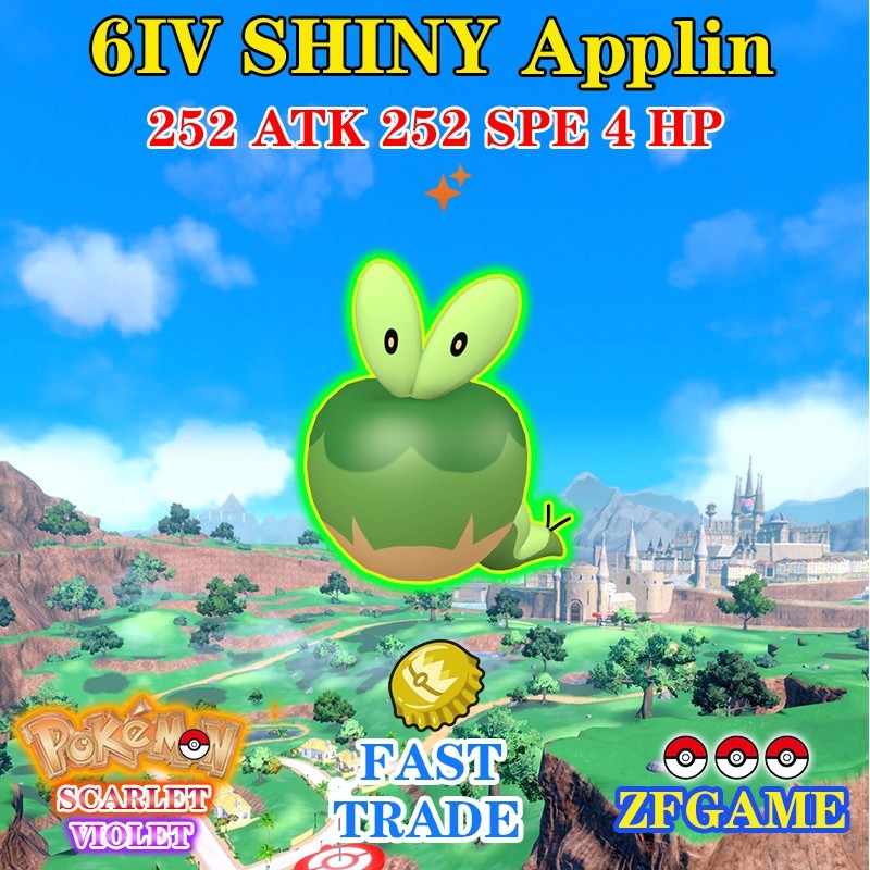 ✨POKEMON 6IV SHINY Applin + EVS 🚀 SCARLET and VIOLET ✨Online delivery⚡ ENG