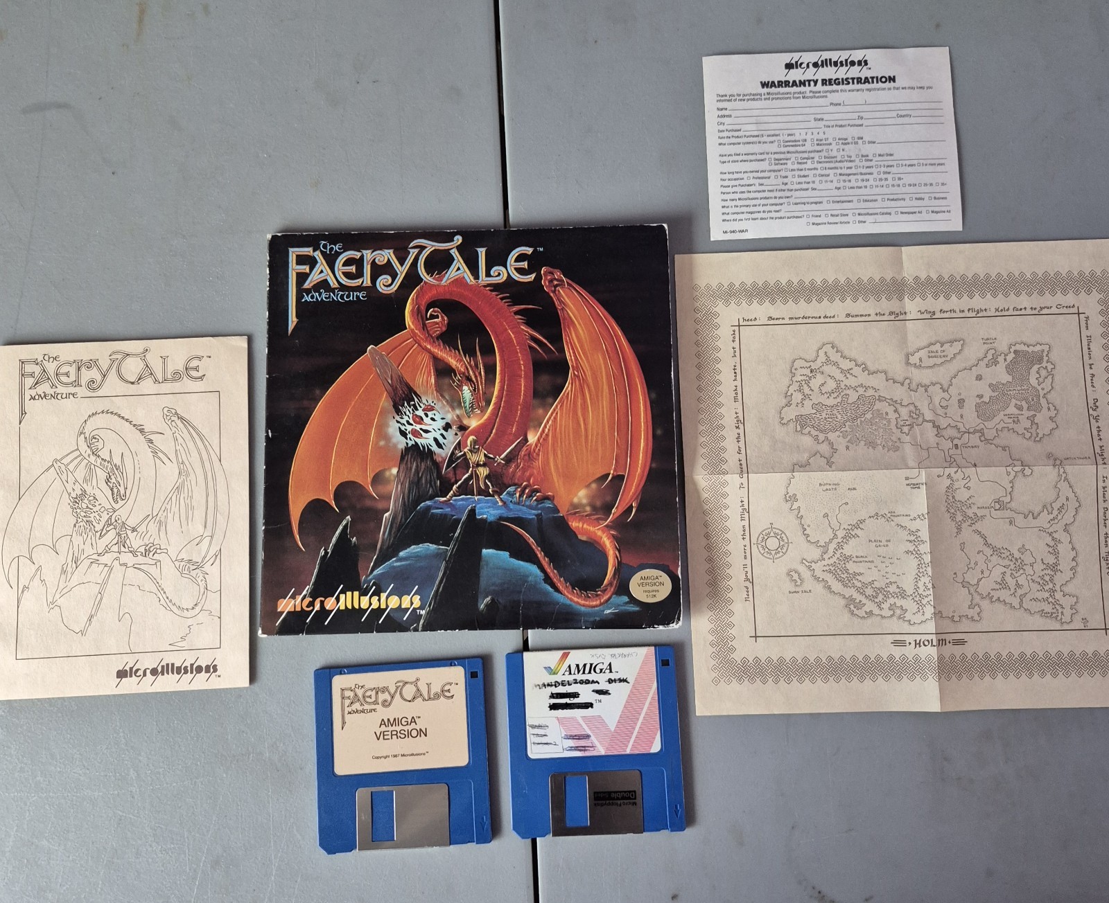 The Faery Tale Adventure Microillusions 1987 Amiga Game Map Player Instructions.