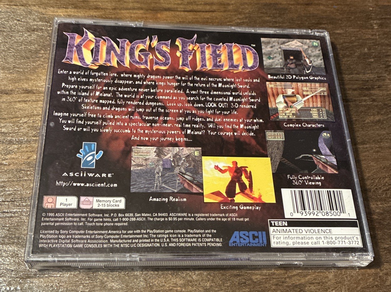 King’s Field – PlayStation 1, PS1 Original Jewel Case Tested Authentic No Manual