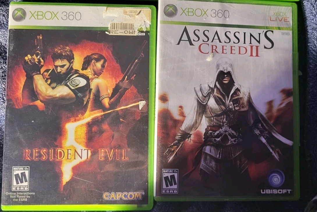 Fallout 3 & Fallout New Vegas, Assassin Creed 2 Resident Evil 5, Xbox 360 Lot