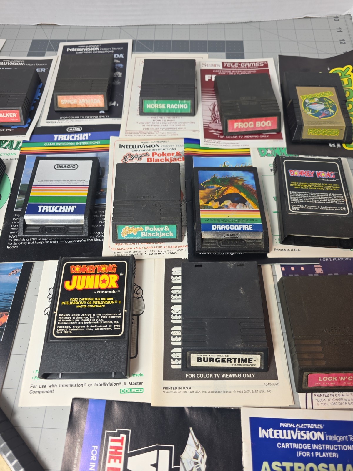 Lot Of 27 Intellivision Game Cartridges Most Manuals Donkey Kong Truckin Frogger