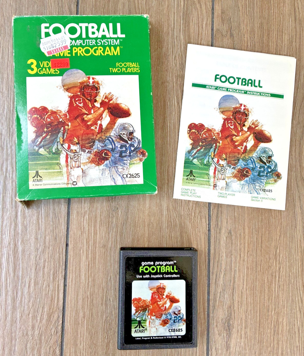 Football ATARI 2600 Vintage 1978 Complete in Box CIB CX2625 +FAST SHIPPING!