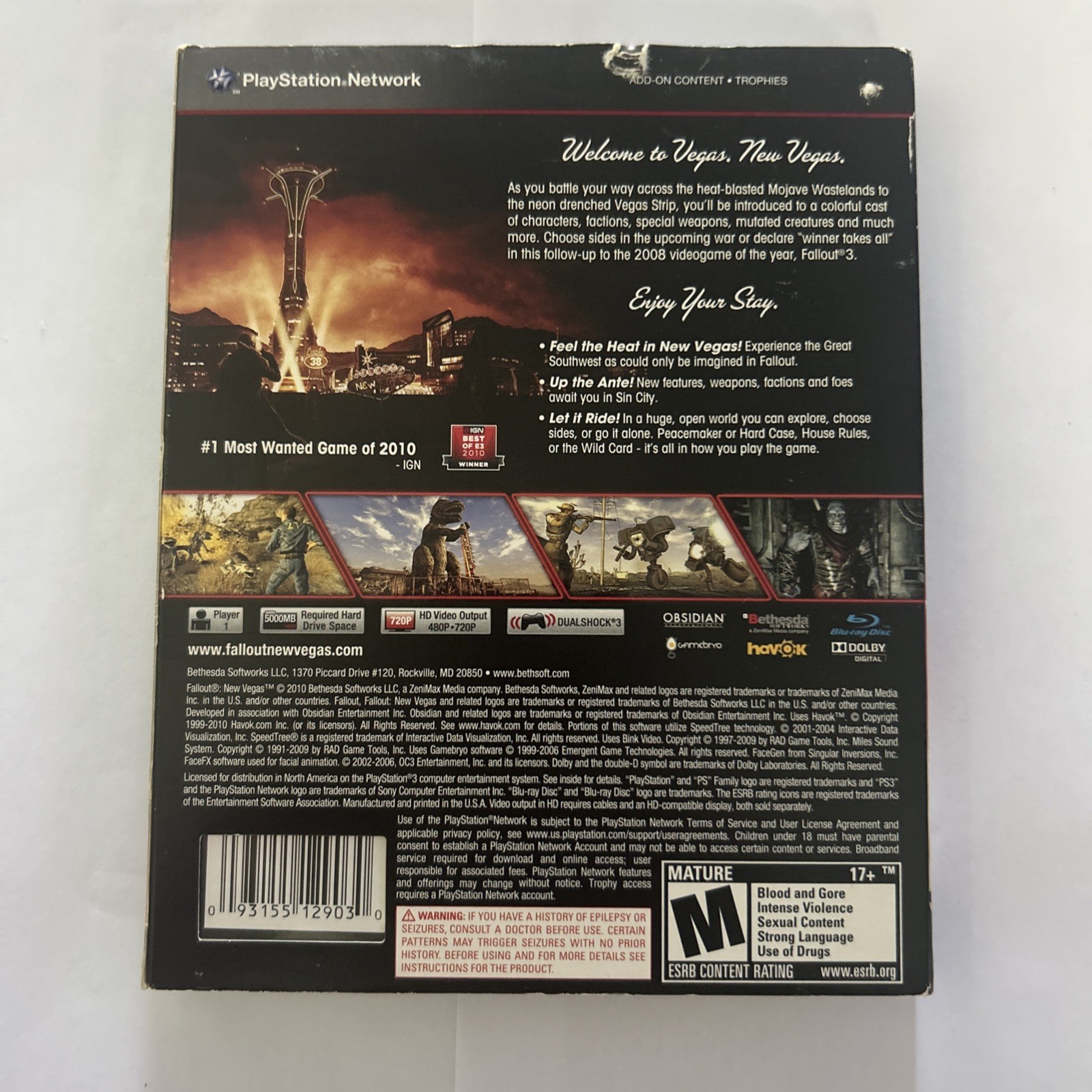 Fallout New Vegas PS3 Complete CIB Mint Disc Tested Bethesda PlayStation 3