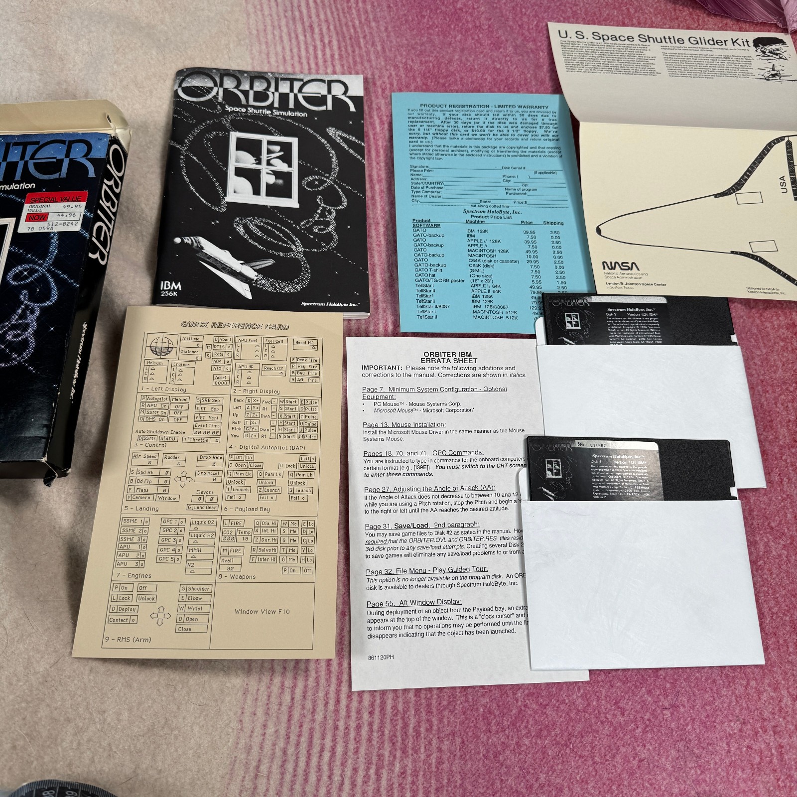 Orbiter Space Shuttle Simulation PC IBM 5.25″ Big Box Complete 1986