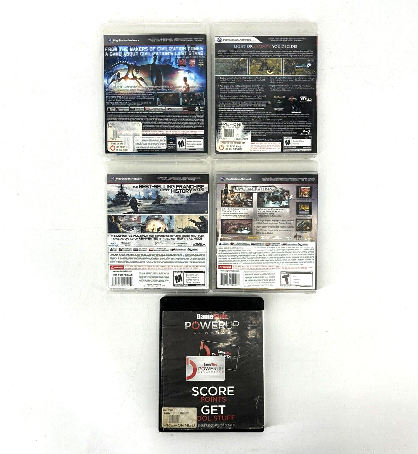Lot of 5 Sony PS3 PlayStation Video Games Starhawk, Lair, XCOM, Fallen Angel COD