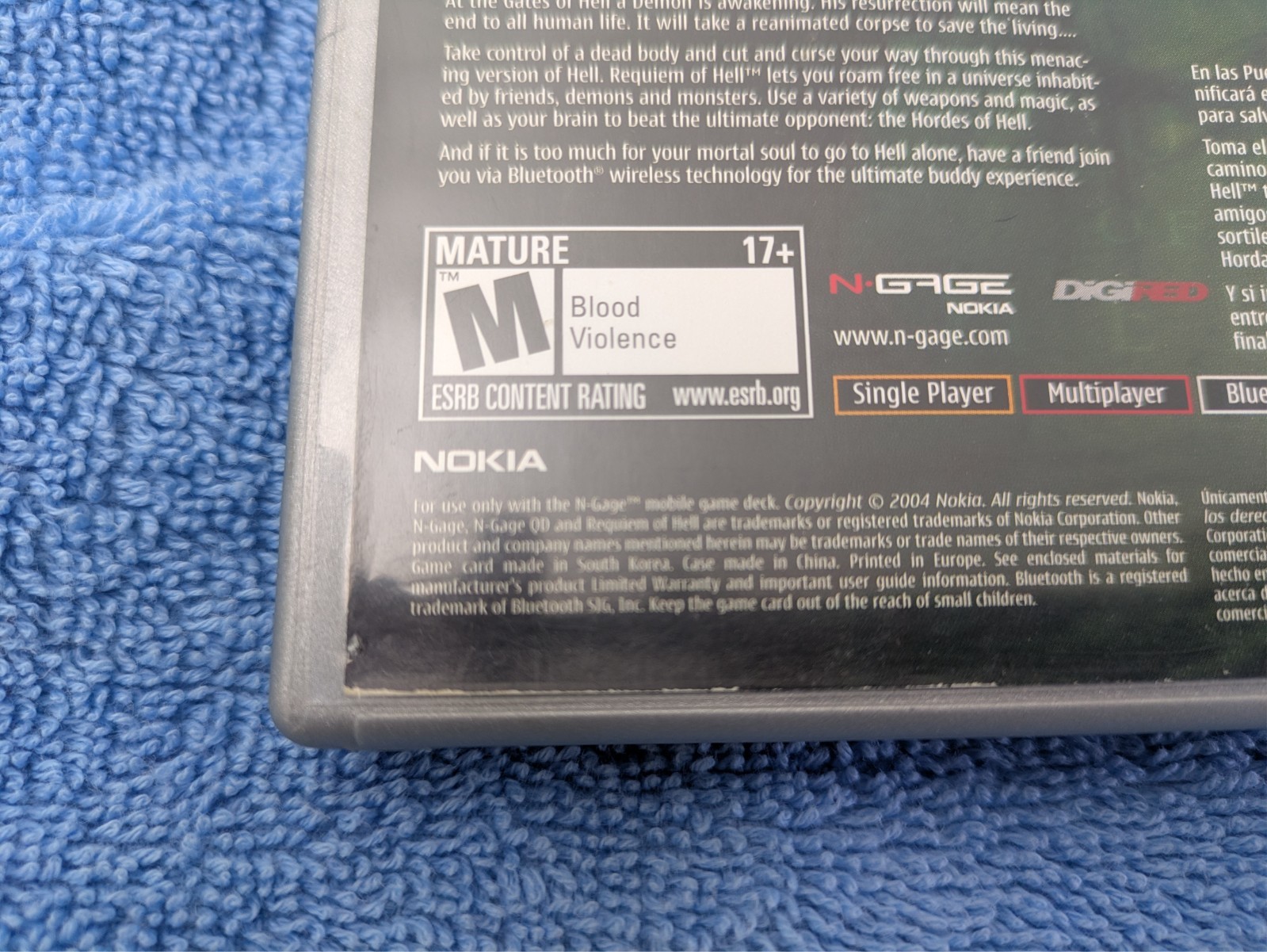 Requiem of Hell (Nokia N-Gage, 2004). Complete in Box. N Gage. Authentic US Ver.