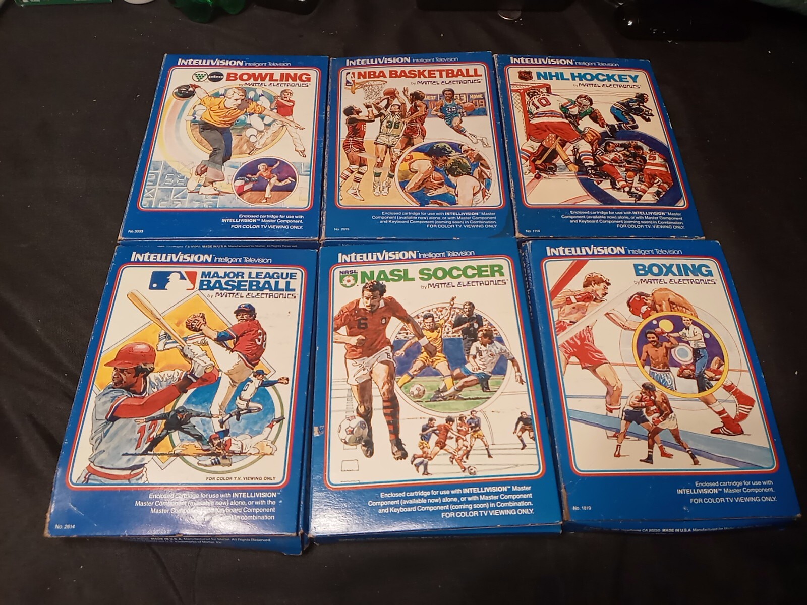 INTELLIVISION LOT (6) BOWLING BASKETBALL HOCKEY BASEBALL SOCCER BOXING COMPLETE