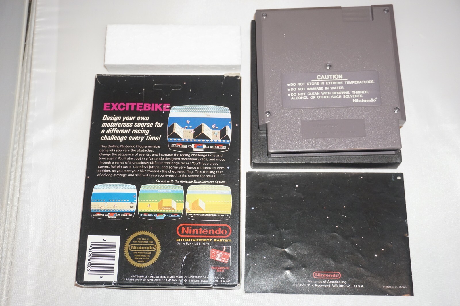 Excitebike HANGTAB No Code (Nintendo NES) Complete in Box CIB #2