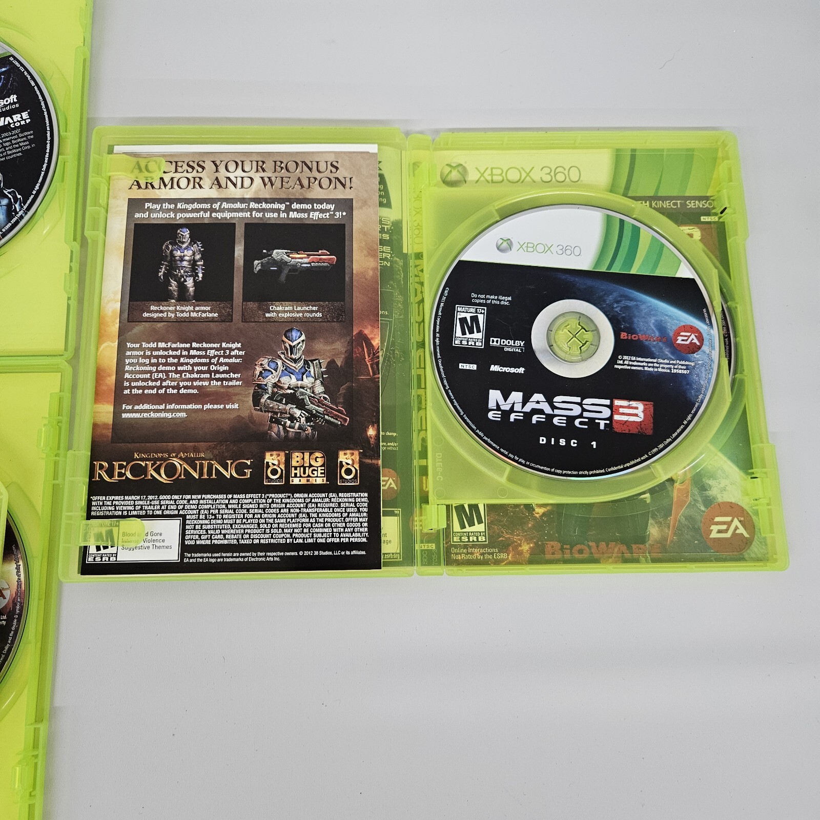 Mass Effect 1 + 2 + 3 – Xbox 360 – All 3 Games Complete Series Tested