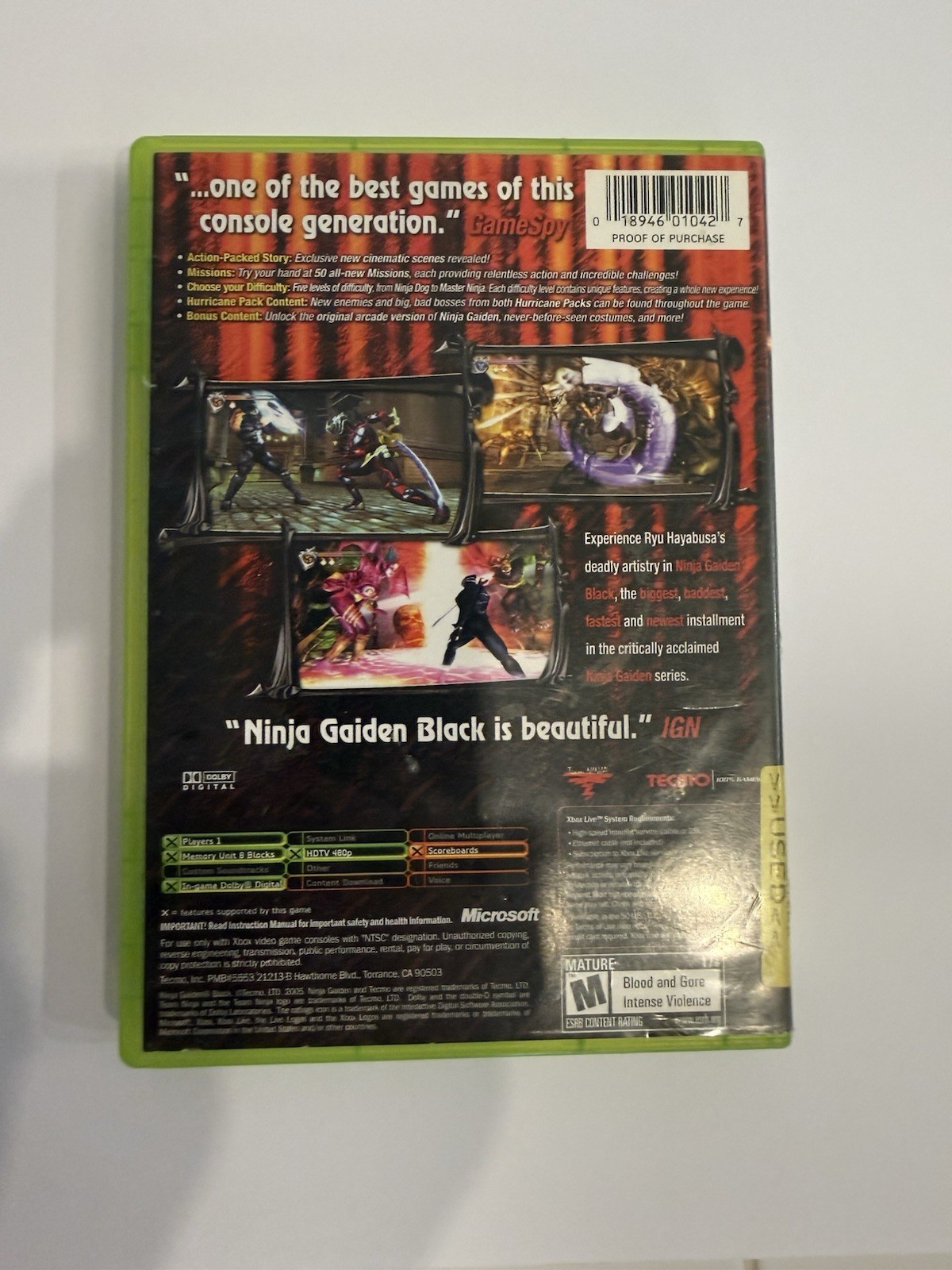 Ninja Gaiden Black (Microsoft Xbox, 2005)