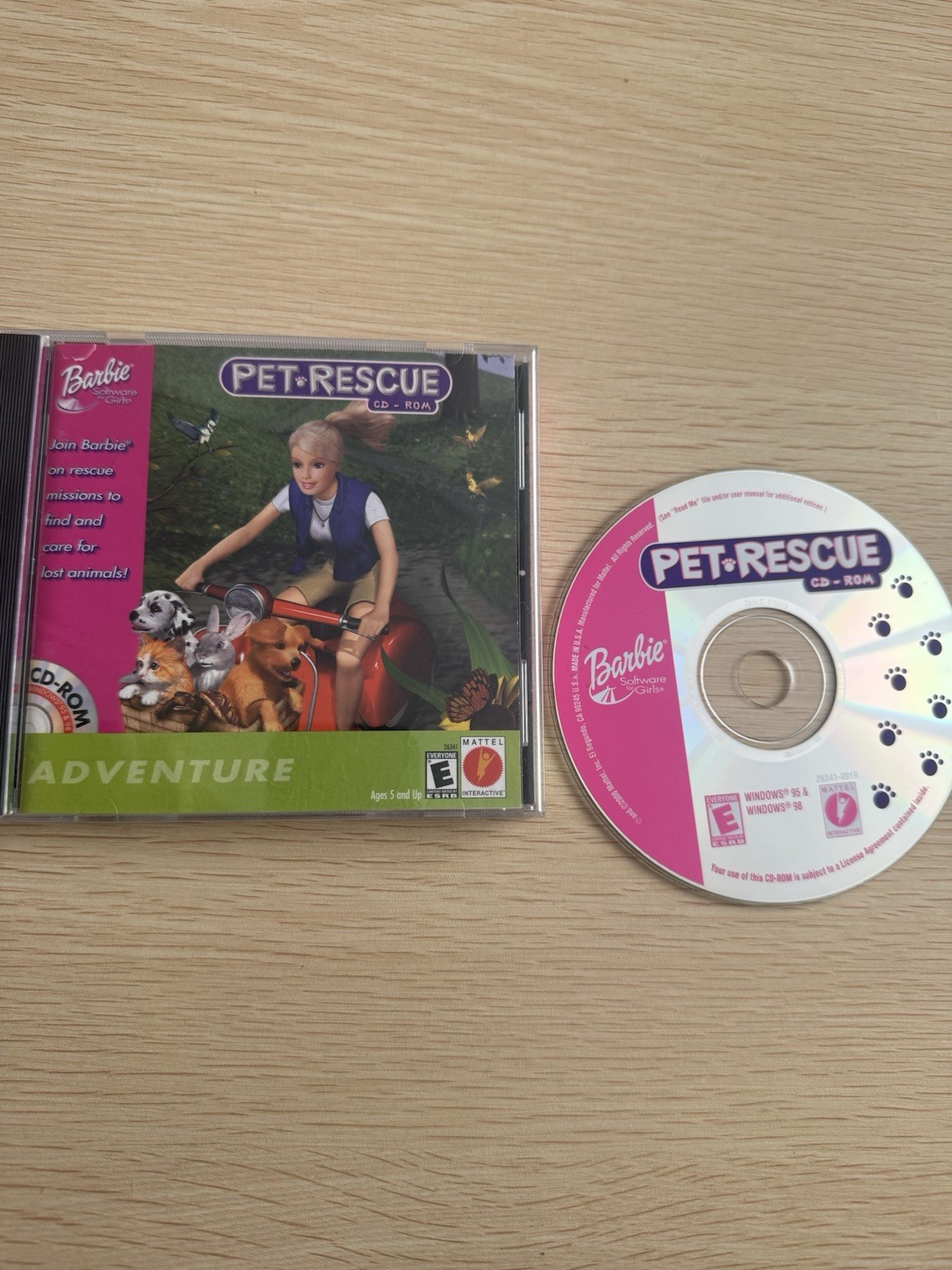 Barbie Pet Rescue Adventure Video Game for Windows CD-ROM Mattel 2000