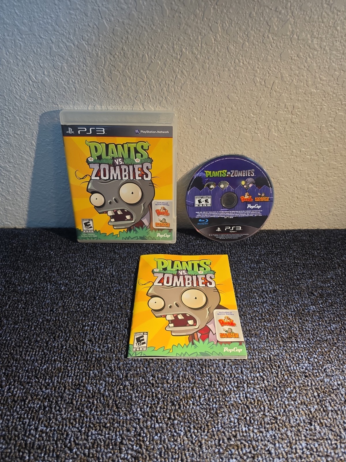 MINT DISC PS3 Plants VS. Zombies Game Bonus Games PlayStation 3 2011 PopCap CIB
