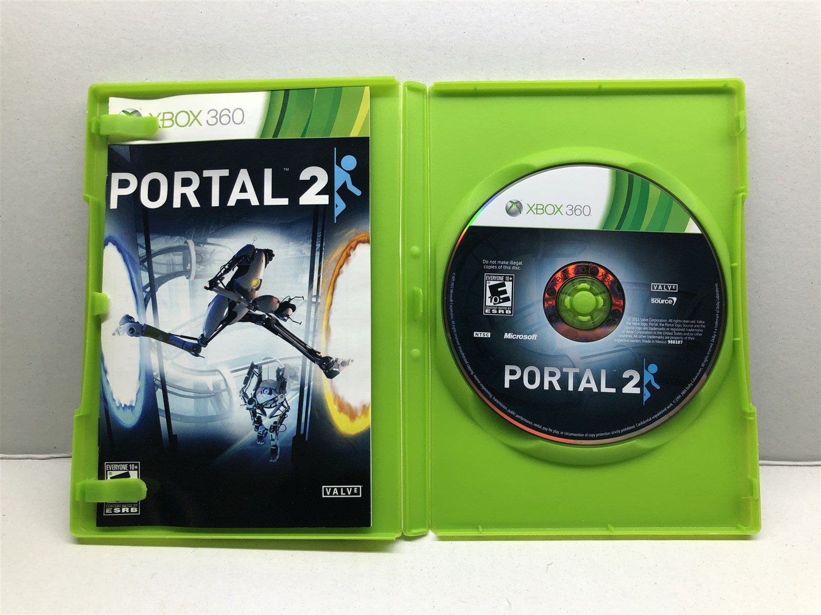 Portal 2 (Microsoft Xbox 360, 2011) Complete Tested Working – Free Ship