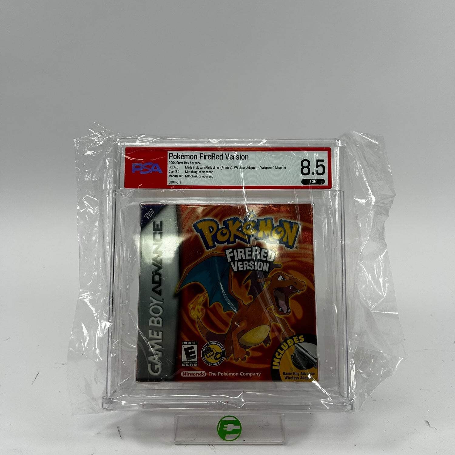 Pokemon FireRed Version(Nintendo GameBoy Advance, 2004) CIB PSA 8.5 Misprint