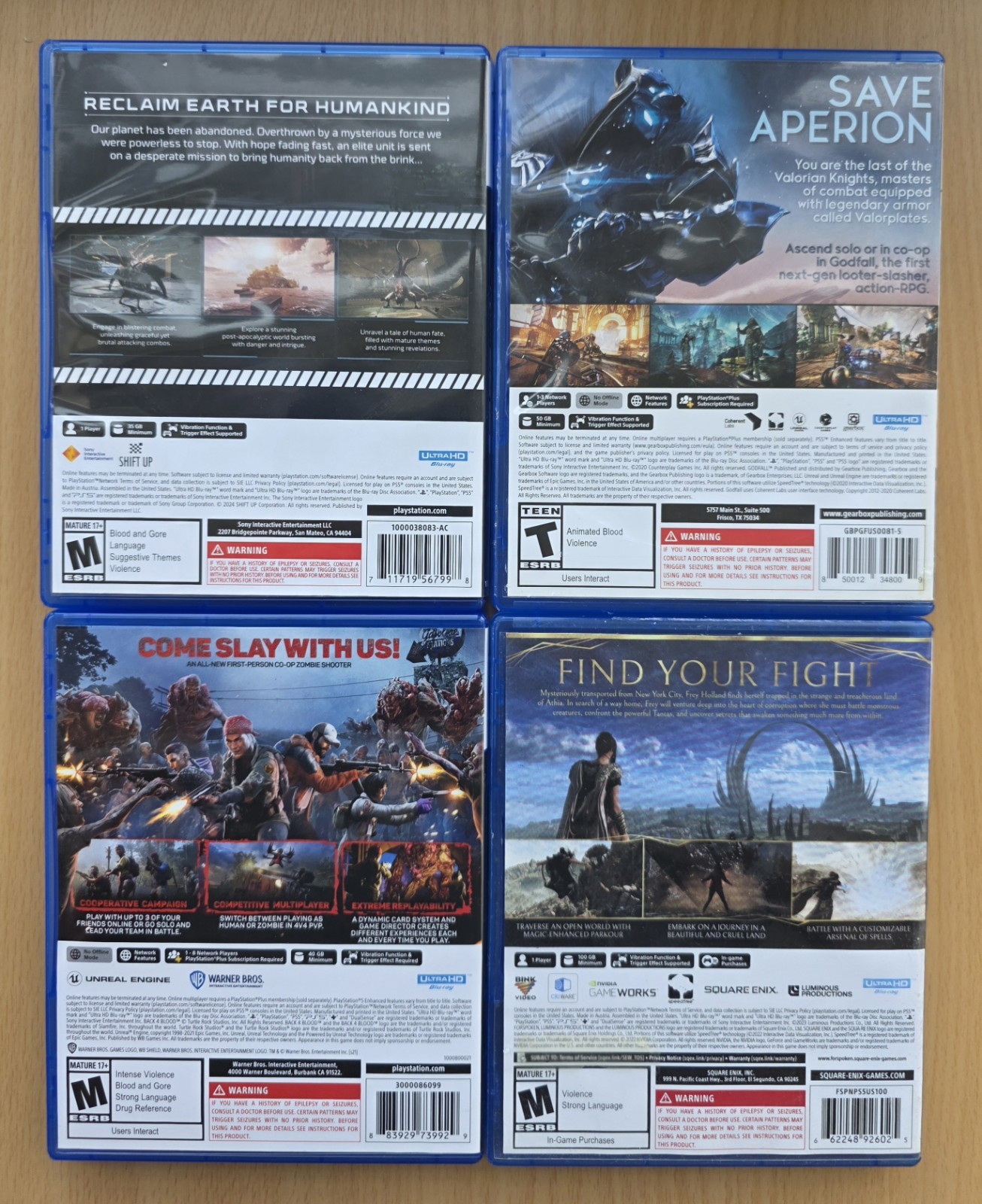Stellar Blade With DLC MINT, Godfall, Back 4 Blood & Forspoken READ PS5 Lot Game