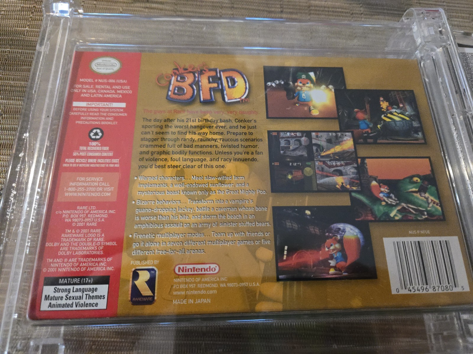 2001 N64 Conker’s Bad Fur Day Graded WATA 9.0 A CIB