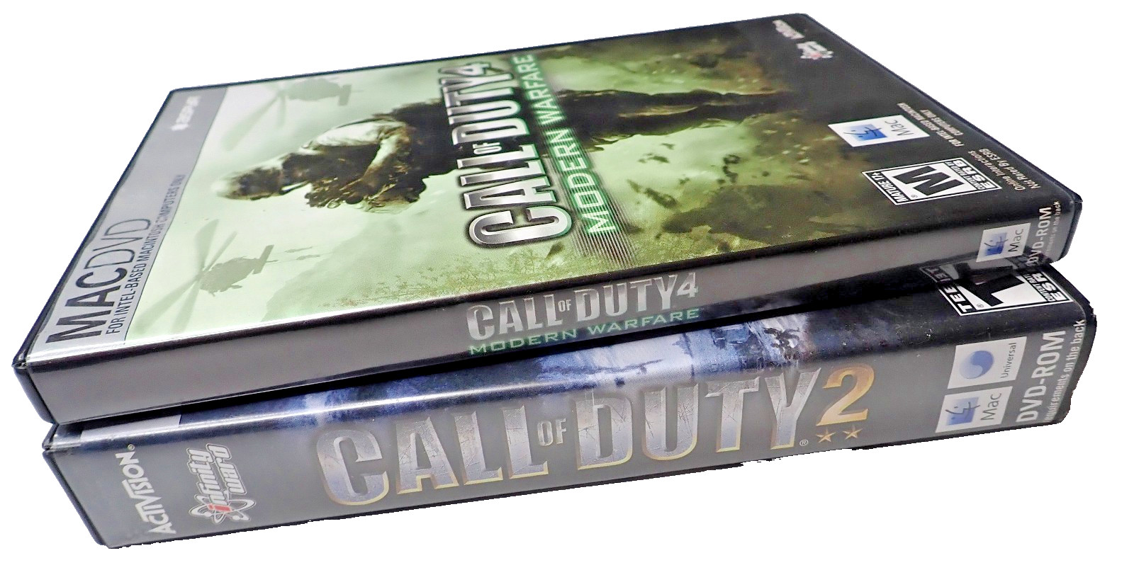 Lot 2 Call of Duty MACDVD Games COD 2 & COD 4 Modern Warfare Aspyr Shooter MAC