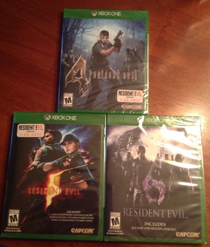 LOT 3 Resident Evil 4 – 5 & 6 XBOX ONE VIDEOGAMES NEW FACTORY SEALED SET CAPCOM