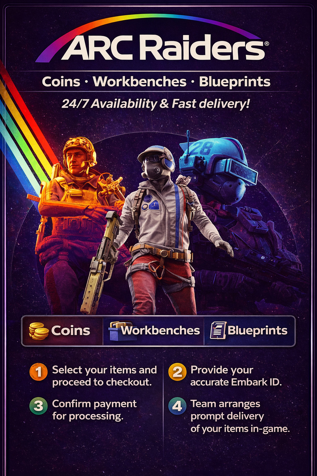 Arc Raiders 100k Coins + Fast delivery!