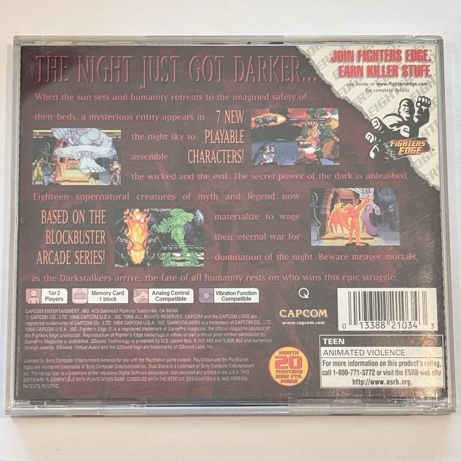 Darkstalkers 3 (PlayStation 1) Complete CIB Tested | With Reg Card – Black Label