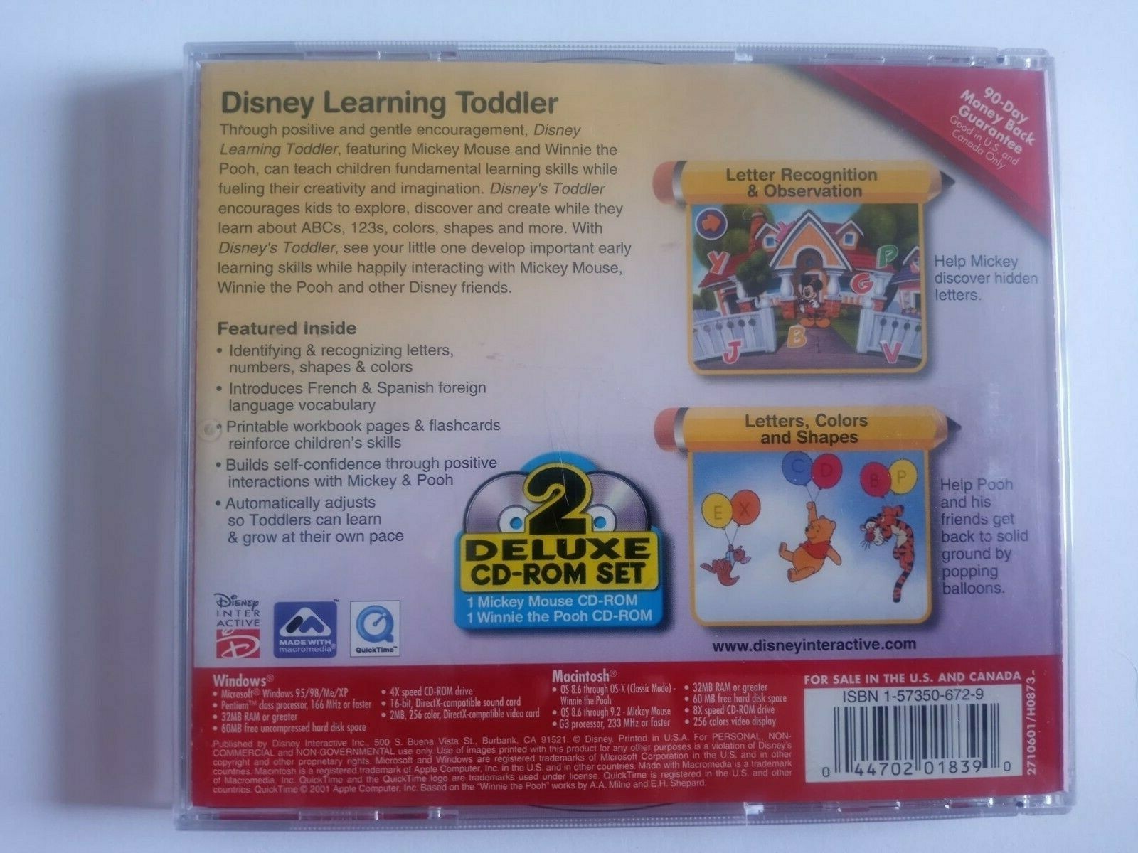 Disney Learning Toddler 2 Deluxe CD-ROM Set Age 18 months to 3