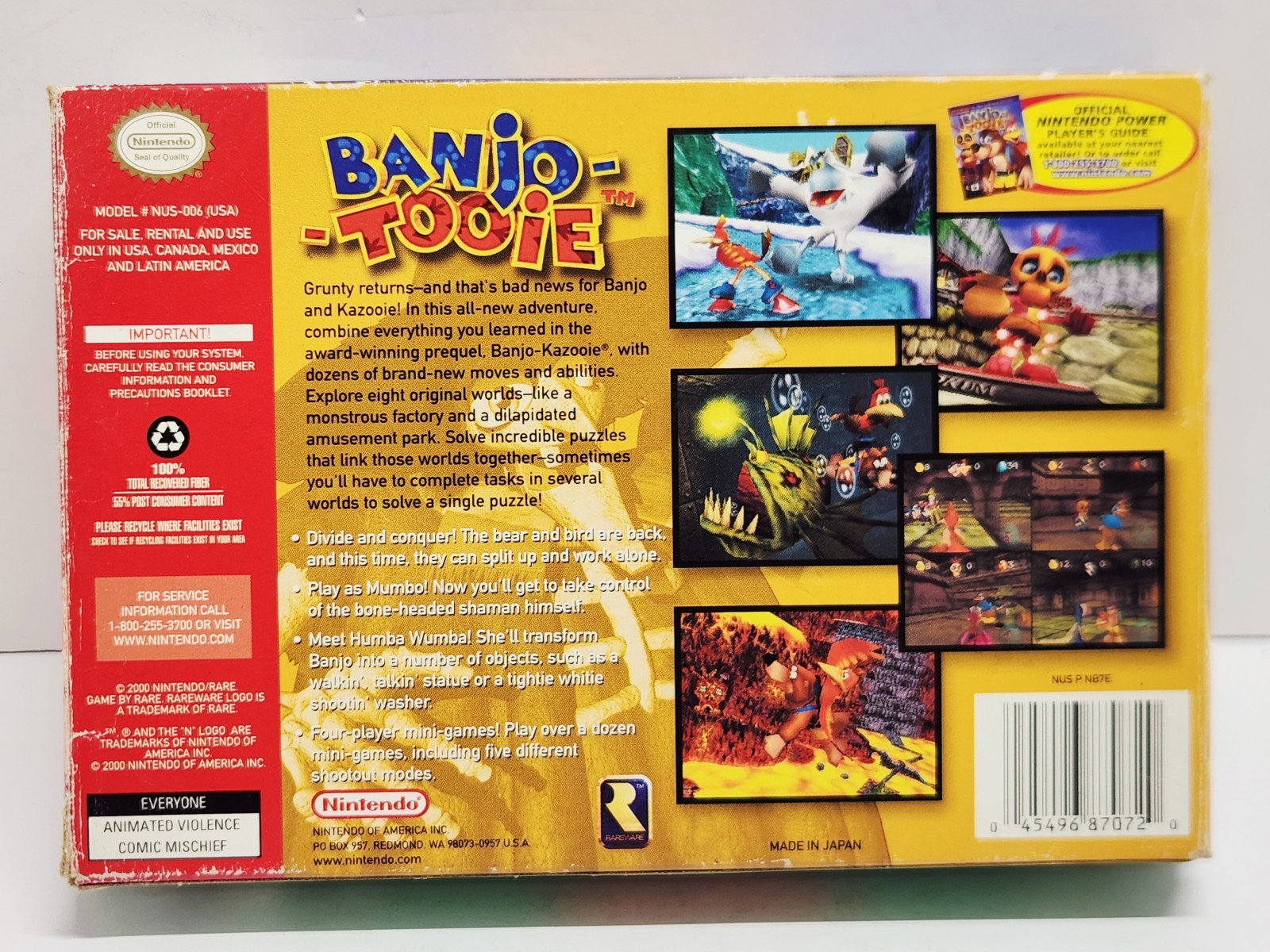 Banjo-Tooie N64 Nintendo 64 Cartridge Box & Insert Only No Manual Authentic Test