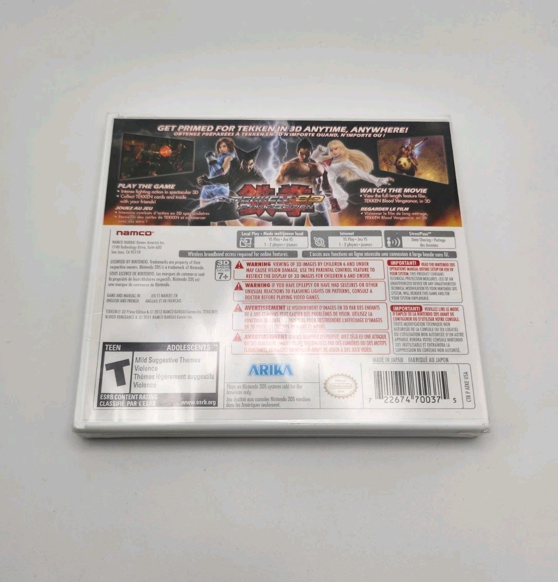 Tekken 3D — Prime Edition (Nintendo 3DS, 2012) Brand New Factory Sealed !
